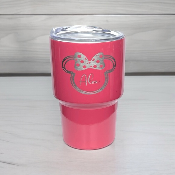 Mr. And Mrs. Mouse Ears Engraved with Name 2oz Mini Shot Glass Tumbler - Picture 5 of 6
